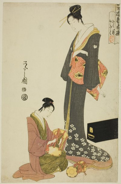 Ohana ja Ofuku sarjasta "Valikko viihdyttäjiä Pleasure Quartersista (Seiro geisha sen)" tekijältä Chobunsai Eishi