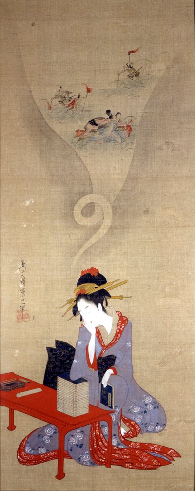 Oiran Tin kulta g. brittiläisen lehden rk (1756-1815). Genova, Museo Voi luoja. tekijältä Chobunsai Eishi