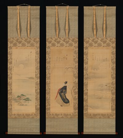 Lumi, kuu ja kirsikankukat (Yoshiwara kolmena vuodenaikana) tekijältä Chobunsai Eishi