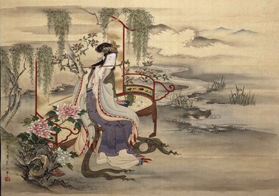 Kiinalainen kaunotar Yang Guifei, noin 1810-1815. tekijältä Chobunsai Eishi
