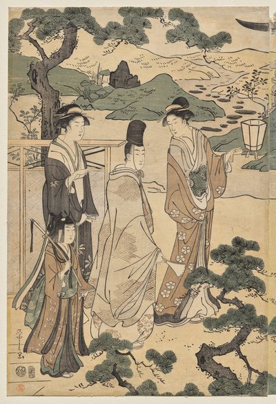 Matsukaze-luku Genjin tarinasta (sarjasta The Tale of Genji elegantissa modernissa mekossa) tekijältä Chobunsai Eishi