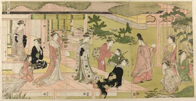 Wakana, osa 1 (Wakana, jo), sarjasta "Muodikas parodia Genjin tarinasta (Furyu yatsushi Genji)" tekijältä Chobunsai Eishi