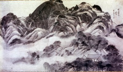 Taiteen ydin: Mount Inwang. Chong Sonin (1676-1759) vedokset. 1700-luvulla. Jai Hyang John -kokoelma tekijältä Chong Son