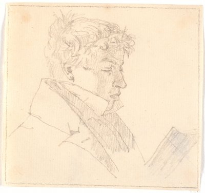 Lukeva nuori mies, taiteilijan vanhin veli, pastori Carl Adolf Købke (1804-1840) ? tekijältä Christen Købke