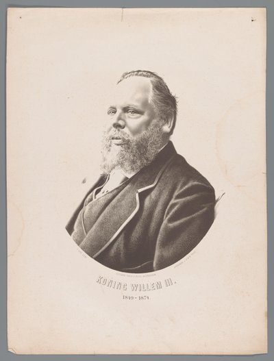 Alankomaiden Vilhelm III:n muotokuva Kuningas Vilhelm III 1849-1874 (otsikko esineessä) tekijältä Christiaan Bos