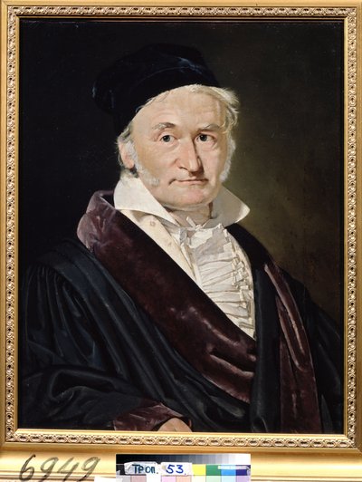 ""Muotokuva tieteellinen allemand Karl (Carl) Friedrich Gauss (1777-1855)"" (Matemaatikon, tähtitieteilijän ja fyysikon Carl Friedrich Gaussin (1777-1855) muotokuva) Peinture de Christian Albrecht Jensen (17092 Dim.1847092-1840) 66x52 cm Musee Pouchkine, M tekijältä Christian Albrecht Jensen
