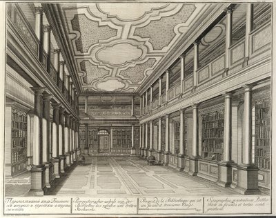 Kirjasto Lähde: Keisarillisen tiedeakatemian rakennus, 1741 tekijältä Christian Albrecht Wortmann