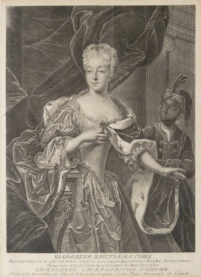 Brunswick-Wolfenbüttelin prinsessa Charlotten muotokuva 1694-1715, Tsarevitš Aleksei Petron vaimo tekijältä Christian Albrecht Wortmann