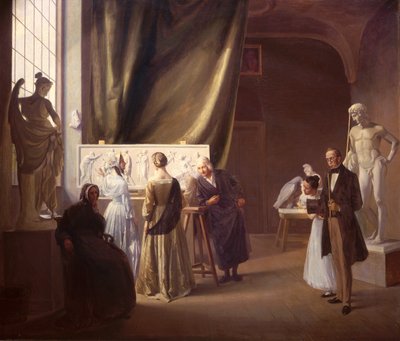 Bertel Thorvaldsenin (1770-1844) studio 1899 (öljy kankaalle) tekijältä Christian Bang