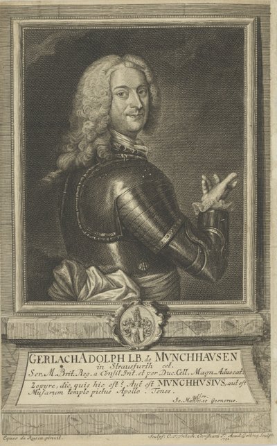 Muotokuva Gerlach Adolph von Munchausenista 1688-1770, 1738. tekijältä Christian Friedrich Fritzsch