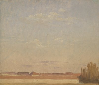 Näkymä Dresdenin esikaupunkien katoilta (öljy paperille kankaalle) tekijältä Christian Friedrich Gille