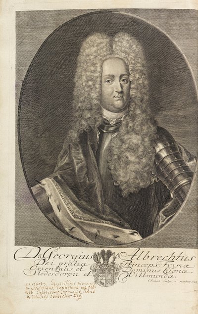 Itä-Frisian prinssi George Albertin muotokuva 1690-1734, 1720. tekijältä Christian Fritzsch