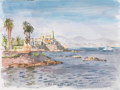 Antibes, 2017 (akvarelli) tekijältä Christian Furr