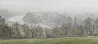 Sumussa (hopea) - Thames from Richmond Hill, sumu, 2015 (öljy kankaalle) tekijältä Christian Furr