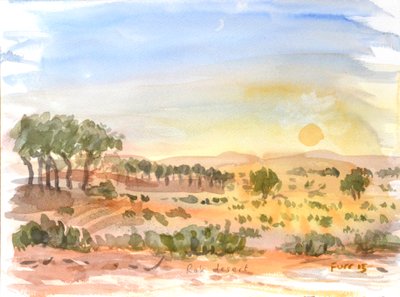 Rak Desert II, 2016 (akvarelli) tekijältä Christian Furr