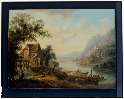 Kaksi Reinin maisemaa tekijältä Christian Georg the Elder Schuetz