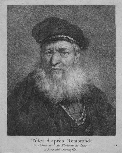 Päät Rembrandtin jälkeen, 1770. tekijältä Christian Gottfried Schultze