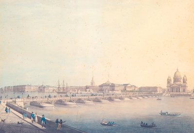 Näkymä Iisakinsillalle Pietarissa, ennen vuotta 1820. tekijältä Christian Gottlieb Hammer