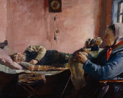 Skagenin kalastajatalon sisätilat tekijältä Christian Krohg