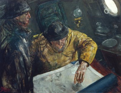 Kurssi on asetettu, n. 1888 tekijältä Christian Krohg