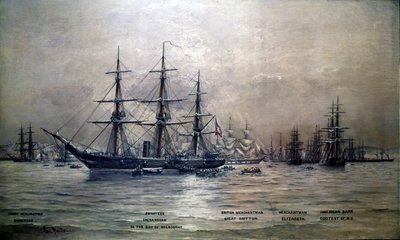 Konfederaation osavaltioiden risteilijä Shenandoah Melbournen satamassa, Australiassa, 1865, n. 1865 tekijältä Christian Poulsen