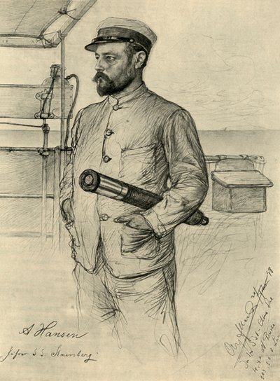 Hansen, ensimmäinen upseeri "Knivsbergillä", Etelä-Kiinan merellä, 1898. tekijältä Christian Wilhelm Allers