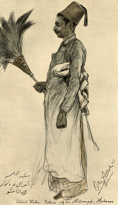 Abdul Halim, tarjoilija "Hatasoo"-höyrylaivalla, Egypti, 1898. tekijältä Christian Wilhelm Allers