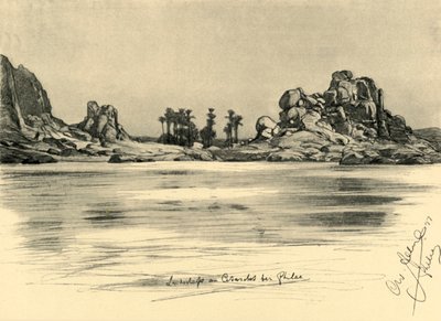 Ensimmäinen kaihi lähellä Philaen saarta Niilin varrella, Egyptissä, 1898. tekijältä Christian Wilhelm Allers