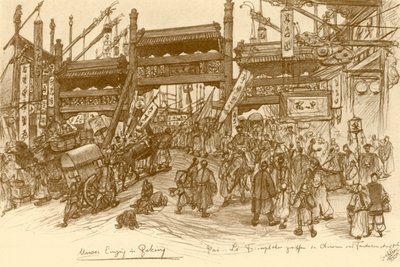 Gates Pekingissä, Kiinassa, 1898. tekijältä Christian Wilhelm Allers