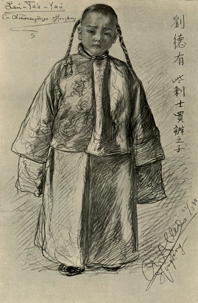 Lan-Tak-Yau - kiinalainen poika, Hongkong, 1898. tekijältä Christian Wilhelm Allers