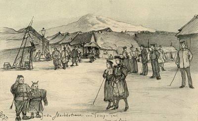 Weeping Market, Tsingtao, Kiina, 1898. tekijältä Christian Wilhelm Allers