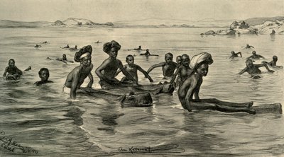 Miehet Niilissä ensimmäisessä kaihissa Egyptissä, 1898. tekijältä Christian Wilhelm Allers