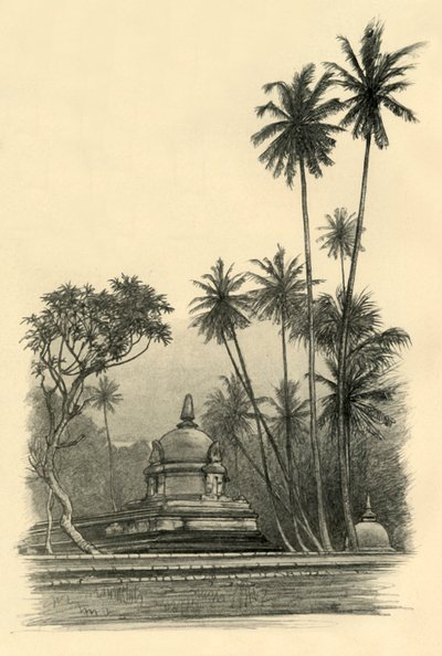 Natha Dewale -pyhäkkö, Kandy, Ceylon, 1898. tekijältä Christian Wilhelm Allers