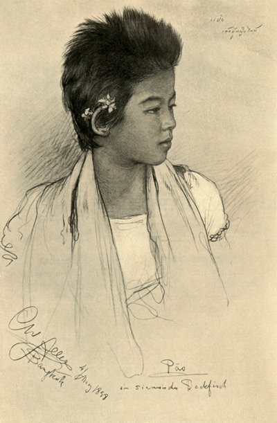 Päo - teini-ikäinen tyttö, Bangkok, 1898. tekijältä Christian Wilhelm Allers