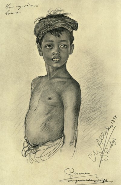 Pesamen - jaavapoika Surubayasta, Java, 1898. tekijältä Christian Wilhelm Allers