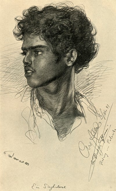 Home sinhalès, Colombo, Ceilan, 1898. finlandès tekijältä Christian Wilhelm Allers