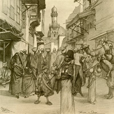 Katu Kairossa, 1898. tekijältä Christian Wilhelm Allers