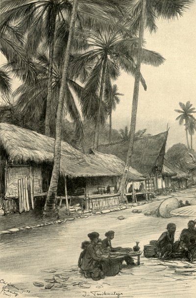 Katunäkymä Tasikmalayassa, Javassa, 1898. tekijältä Christian Wilhelm Allers