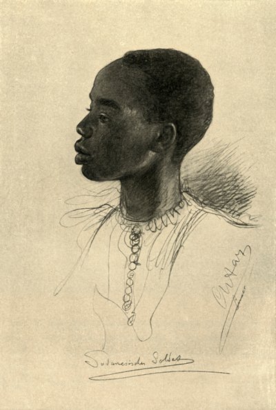 Sudanilainen sotilas, Egypti, 1898. tekijältä Christian Wilhelm Allers