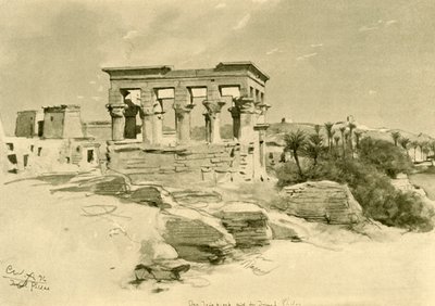 Isisin temppeli ja Trajanuksen kioski Philaen saarella Egyptissä, 1898. tekijältä Christian Wilhelm Allers