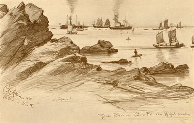 Chefoon tiet kukkuloilta nähtynä, Kiina, 1898. tekijältä Christian Wilhelm Allers