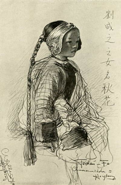 Tschan-Fa - kiinalainen tyttö, Hongkong, 1898. tekijältä Christian Wilhelm Allers
