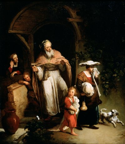 Hagarin karkottaminen, 1700-luku. tekijältä Christian Wilhelm Ernst Dietrich