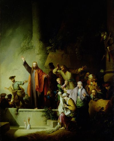 Lasaruksen herättäminen (öljy kankaalle) tekijältä Christian Wilhelm Ernst Dietrich