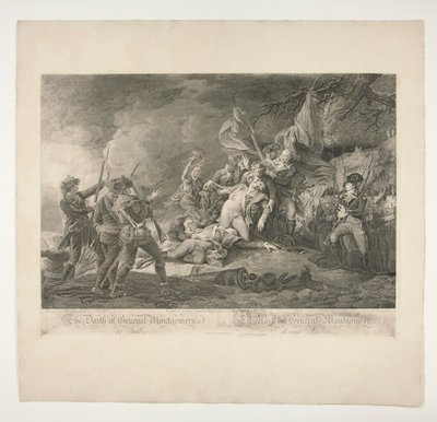 Kenraali Montgomeryn kuolema Quebecissä (La Mort du General Montgomeryn devant Quebec) tekijältä Christian Wilhelm Ketterlinus