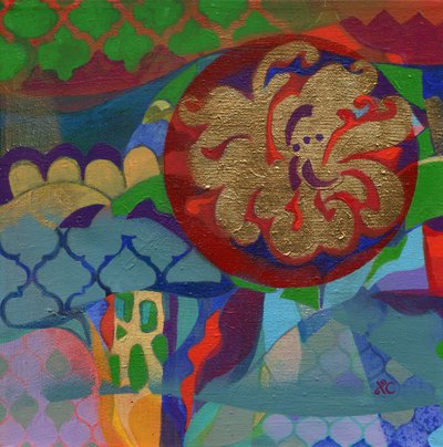 Meditaatio 35, k. 2017 (akryyli paneelille) tekijältä Christina Saj