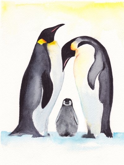 Pingviinien perhekuva tekijältä Christine Lindstrom