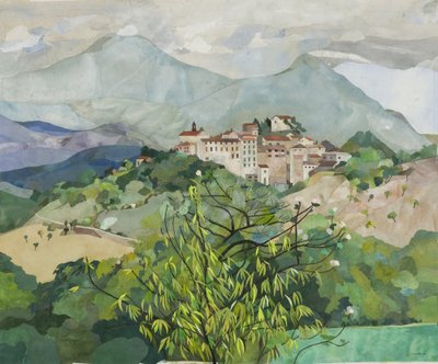 Amelian ravintola, 2013 (vesivärillä maalattu paperikollaasi) tekijältä Christine McKechnie