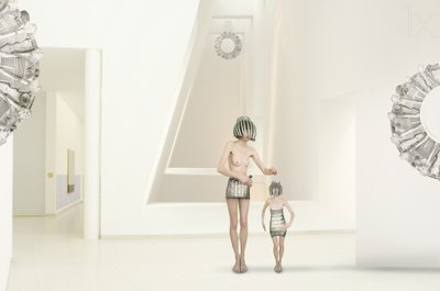 Futuristiset minimalistiset hahmot tekijältä Christine von Diepenbroek