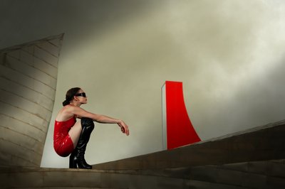 Modernin naisen punainen mekko tekijältä Christine von Diepenbroek